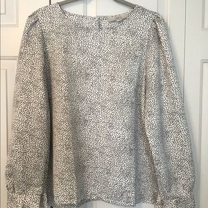 Loft blouse with small black polka dots